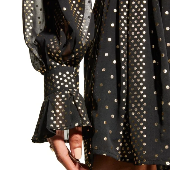 Sabina Musayev Amara Foil-Dot Cocktail Dress - Picture 5 of 6